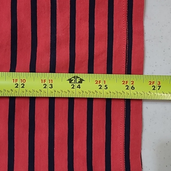 Nautica women's open sleeve top with coral and navy stripe design size XL - Picture 7 of 7